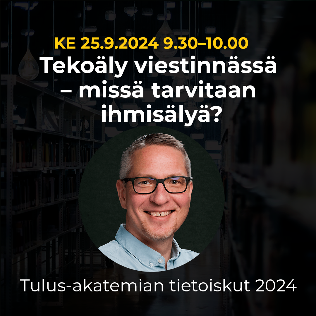 Minea Hara pitää Tulus-akatemian tietoiskun Vaikuttavaa vastuullisuusviestintää käytännössä keskiviikkona 4. lokakuuta 2023 kello 9.30 - 10.00.